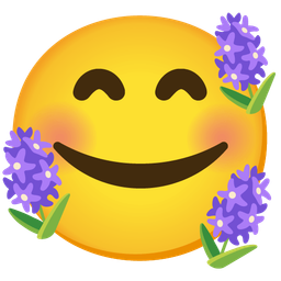 smiling face with hearts and hyacinth