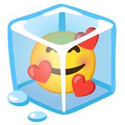 smiling face with hearts and ice