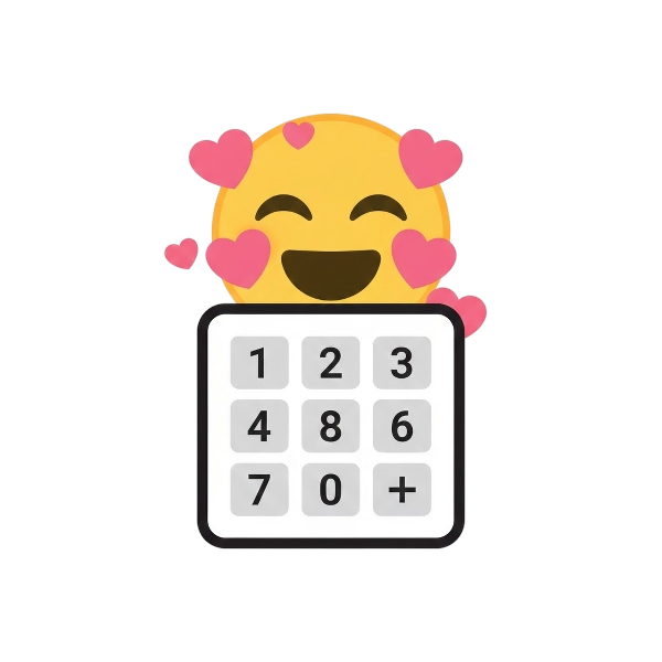 Smiling face with hearts and Input numbers