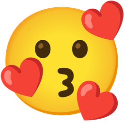 Smiling face with hearts and Kissing face
