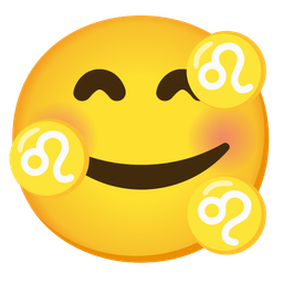 smiling face with hearts and Leo