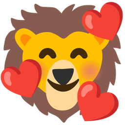 smiling face with hearts and lion