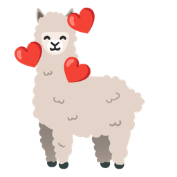 smiling face with hearts and llama