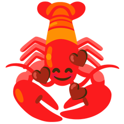 smiling face with hearts and lobster
