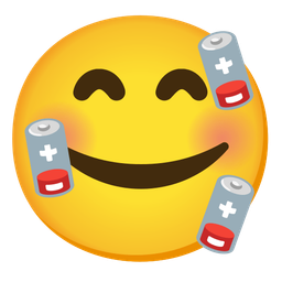 smiling face with hearts and low battery