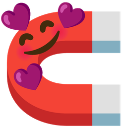 smiling face with hearts and magnet