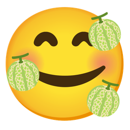 smiling face with hearts and melon
