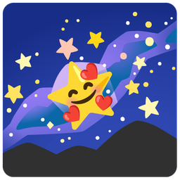 smiling face with hearts and milky way