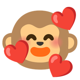 smiling face with hearts and monkey face
