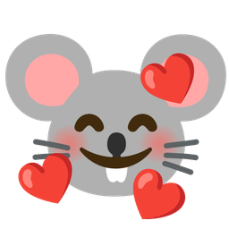 smiling face with hearts and mouse face