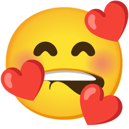 smiling face with hearts and mouth