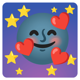 smiling face with hearts and new moon face