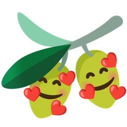 smiling face with hearts and olive