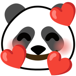 smiling face with hearts and panda