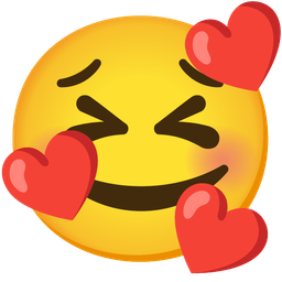 smiling face with hearts and persevering face
