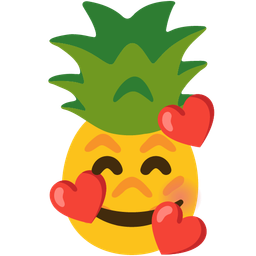 smiling face with hearts and pineapple