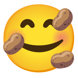 smiling face with hearts and potato