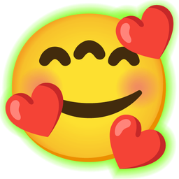 smiling face with hearts and radioactive