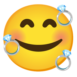 smiling face with hearts and ring
