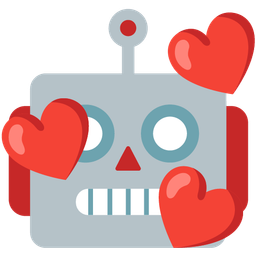 smiling face with hearts and robot