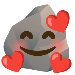 smiling face with hearts and rock