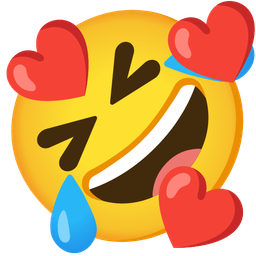 Smiling face with hearts and Rolling on the floor laughing