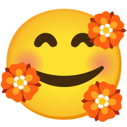 smiling face with hearts and rosette