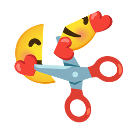 smiling face with hearts and scissors