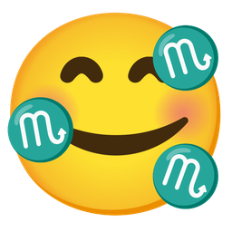 smiling face with hearts and Scorpio