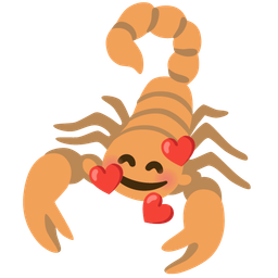smiling face with hearts and scorpion