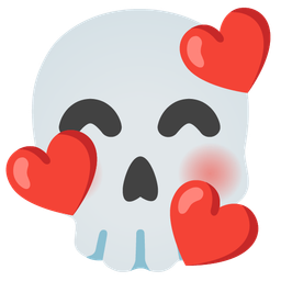 smiling face with hearts and skull