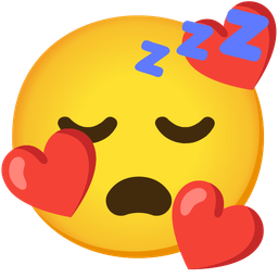 smiling face with hearts and sleeping face