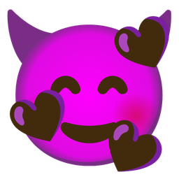 smiling face with hearts and smiling face with horns