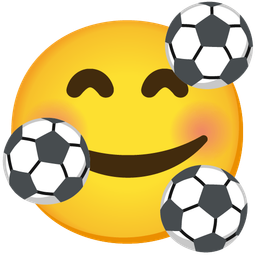 smiling face with hearts and soccer ball