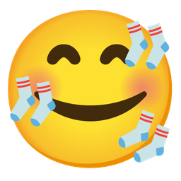 smiling face with hearts and socks