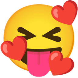 Smiling face with hearts and Squinting face with tongue