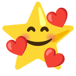 smiling face with hearts and star
