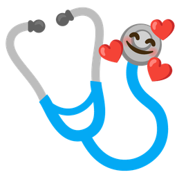 smiling face with hearts and stethoscope