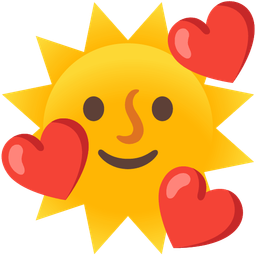 smiling face with hearts and sun with face