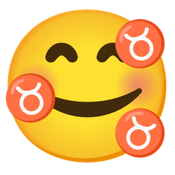 smiling face with hearts and Taurus