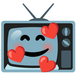smiling face with hearts and television