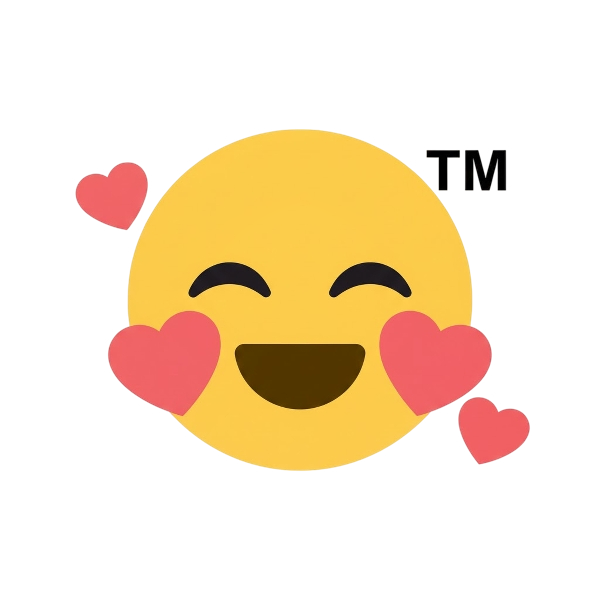 Smiling face with hearts and Trade mark