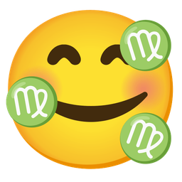 smiling face with hearts and Virgo