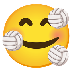 smiling face with hearts and volleyball