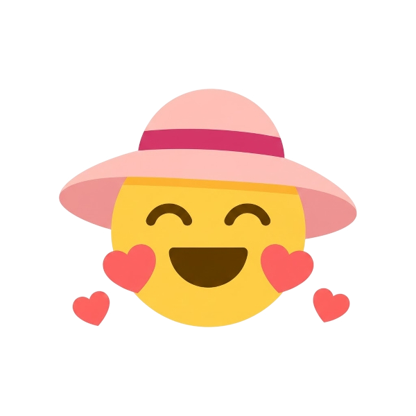 Smiling face with hearts and Woman’s hat