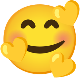 smiling face with hearts and yellow heart