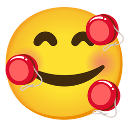 smiling face with hearts and yo-yo