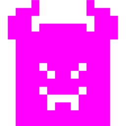 smiling face with horns and alien monster