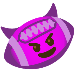 smiling face with horns and american football