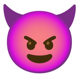 smiling face with horns and angry face